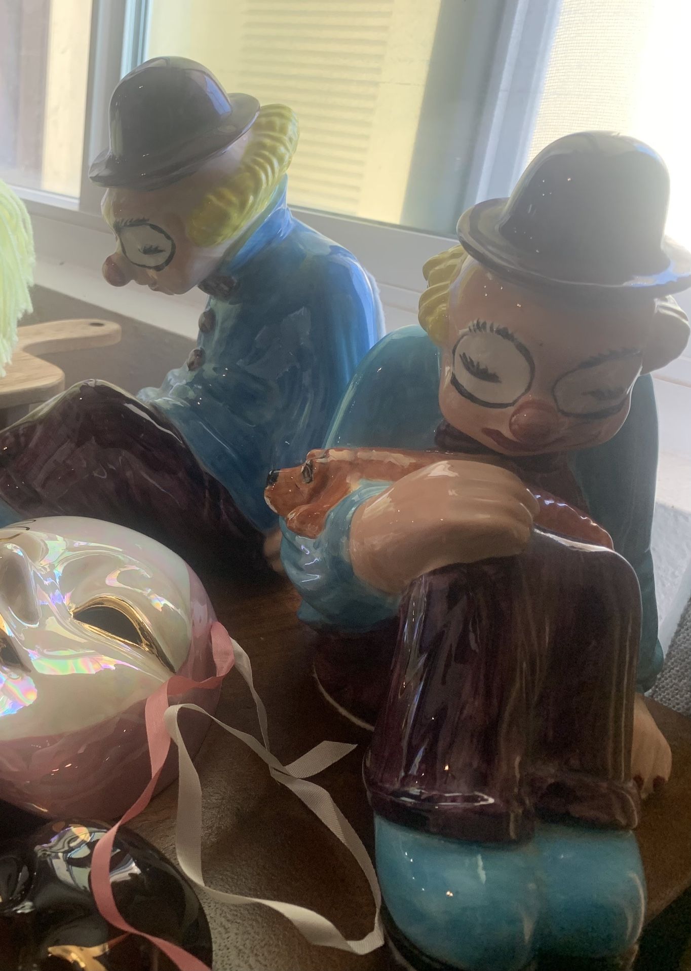 Ceramic Hobo Vintage Clown 🤡 Book Ends