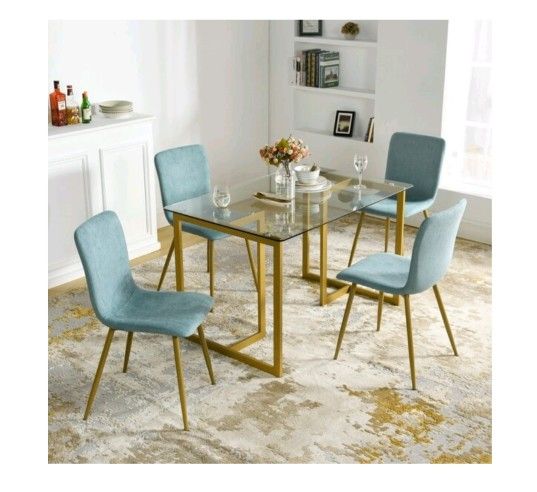 Gold/glass Dining Table