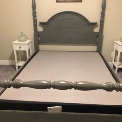 Queen Bed Frame With Box Spring And Night Stands