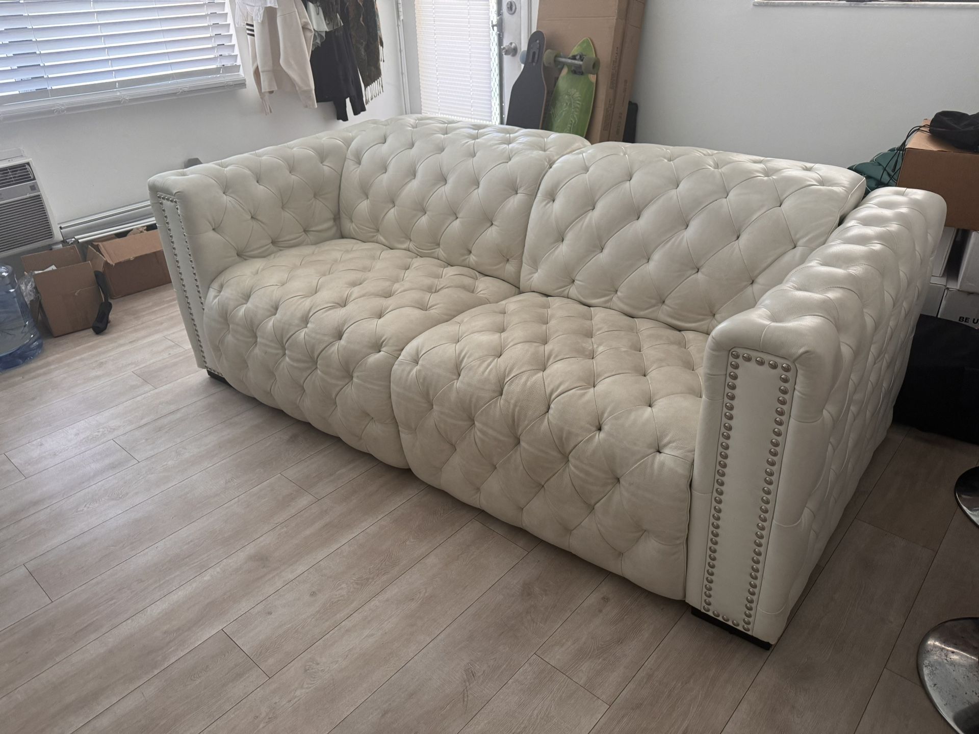 White Leather Couch (reclinable)