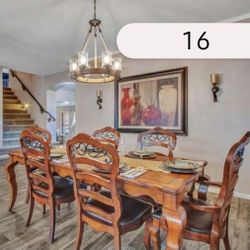 84" Dining Set Table With 6 Chairs (Fits Up To 8)