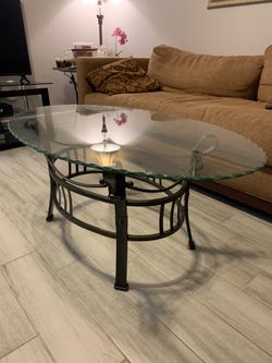 Glass coffee table
