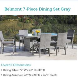 Belmont 7 piece dining set grey $1,300