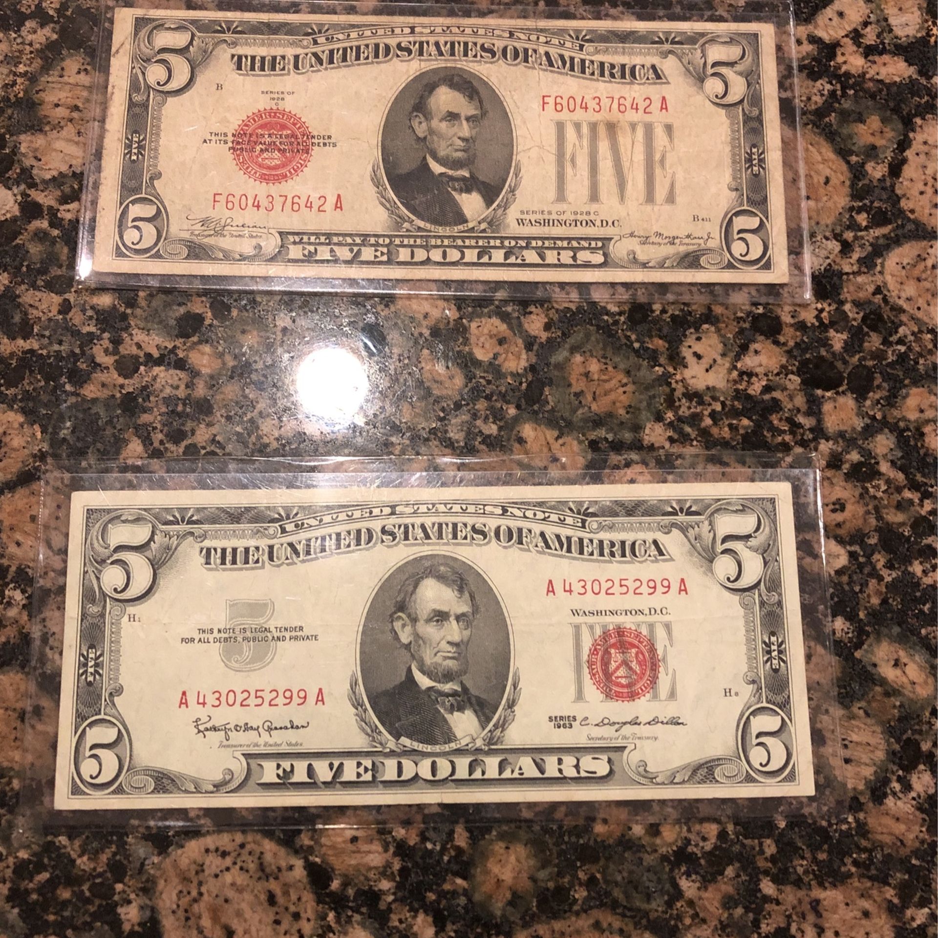 Vintage Red Seal Currency 1928 & 1963