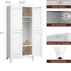Two Metal Armoire Wardrobe 