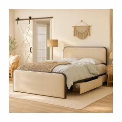 Wayfair Double Bed Frame Upholstered Metal Platform Storage Bed