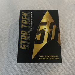 STAR TREK 50th Anniversary Magnetic Lapel Pin ; NEW
