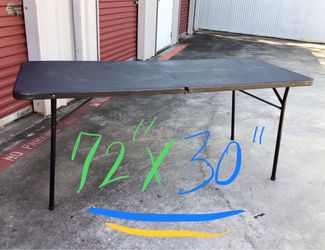 LARGE 6ft black folding travel display table 72"X30" picnic party outdoor event wedding