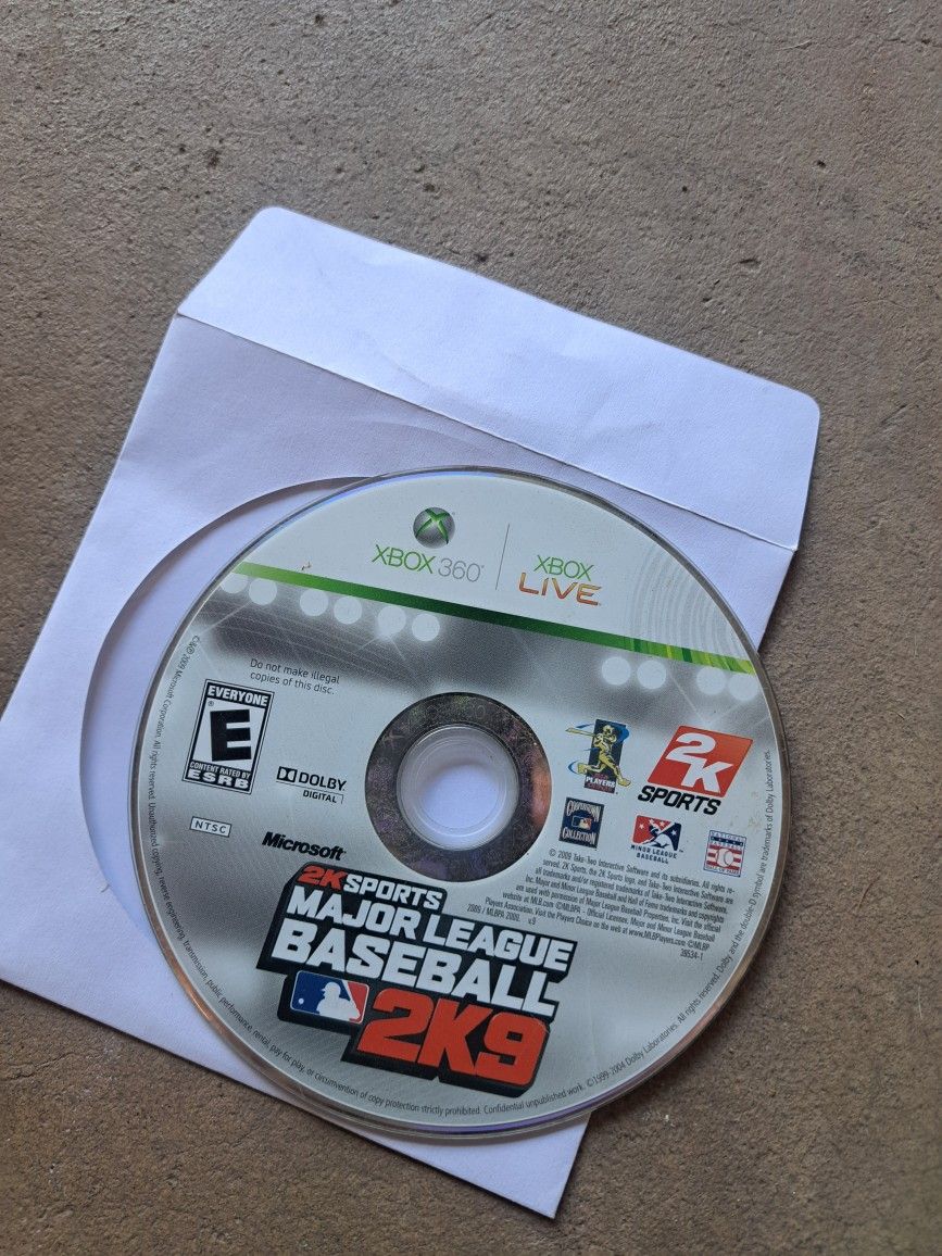 X Box 360 2K Sports Major League Baseball 2K9