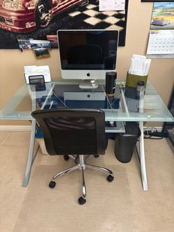 Desk Glass with Silver metal Frame
