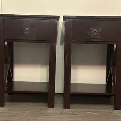 2 Night Stands / End Tables / Side Tables with Drawer