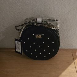 Quilted  Vegan Leather Round Crossbody Purse 