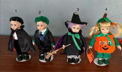 Spooky Hollow Halloween Porcelain Tiny Treaters Dolls ($5 each)