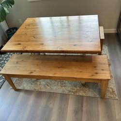 Dining Table With Two Benches 