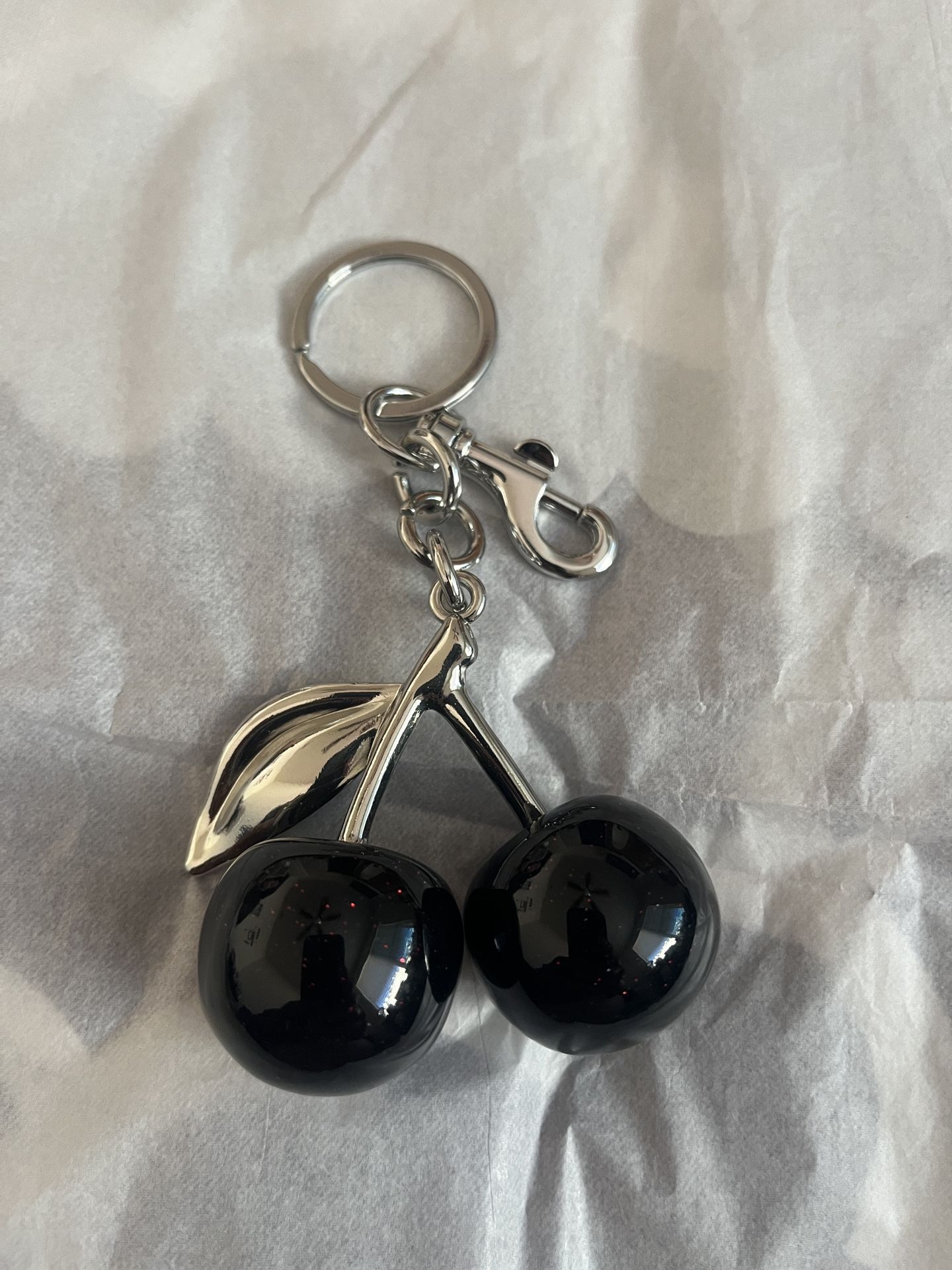 Black Cherry Bag Charm KeyChain