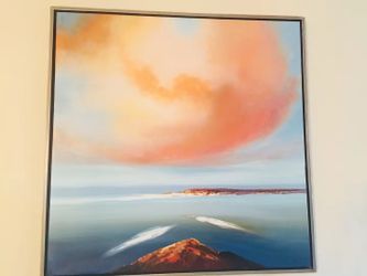 Hand Made Gallery Quality Canvas Oil Painting Ocean And Clouds 