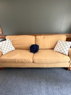 Free Two-Cushion Sofa with Wood Frame