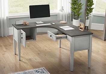 L-Shaped Desk with Drawers $150