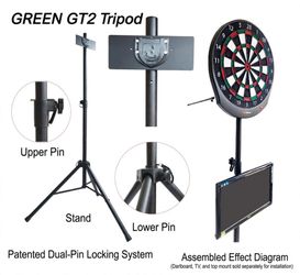 Dartboard Tripod Stand Portable, Fits Gran Board