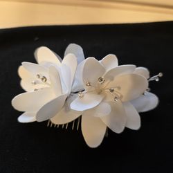 Vintage Silk/Rhinestone Hair Comb