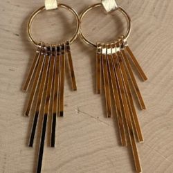 Handmade 14 Karat Gold Plated Fringe Earrings