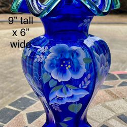 Fenton Blue Glass Vase
