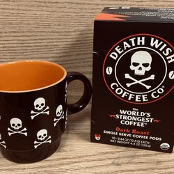 Harley Davidson Style - Death Wish, Set Of 4 Coffee Cups