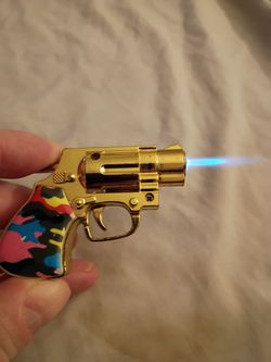Gold revolver butane lighter