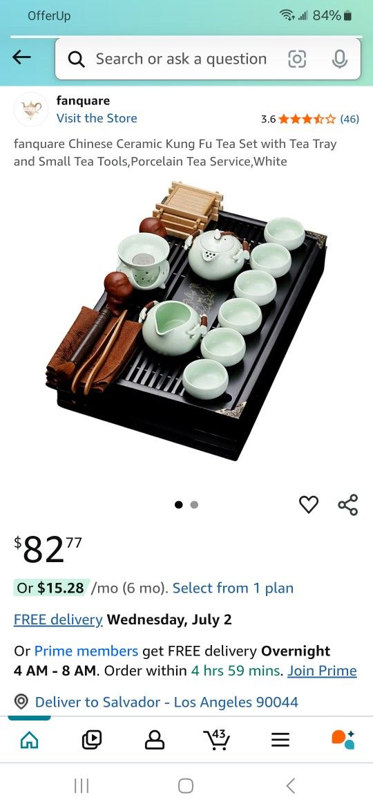 fanquare Chinese Ceramic Kung Fu Tea Set with Tea Tray and Small Tea Tools,Porcelain Tea Service,White