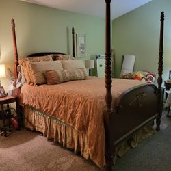 Antique 4 Poster Bed & Dresser 