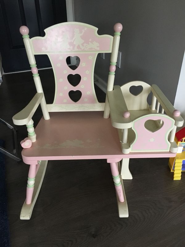 Little Girls Rocking Chair With Attached Doll Crib Moving Little Girls Rocking Chair With Attached Doll Crib Moving For In Apex Nc Offerup