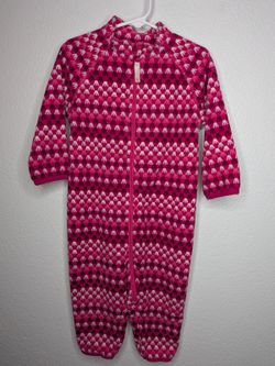 Reima Baby Fleece One Piece Jumpsuit Pink Patterned Size 86 18mo Full Zip