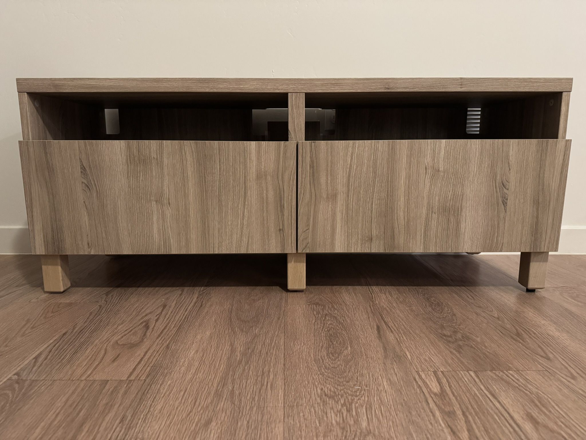IKEA BESTÅ TV Bench – White Oak Effect – $140 OBO – Fully Assembled, Like New
