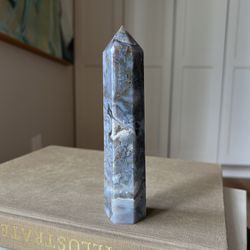 Moss Agate Druzy Tower ( H6.5” ) firm on price