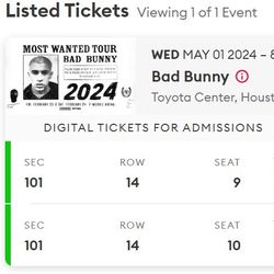 Bad bunny Houston Tickets