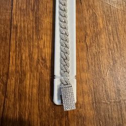 Moissanite Cuban Bracelet 925 Sterling Silver 6.0 CTW 8” Iced Clasp