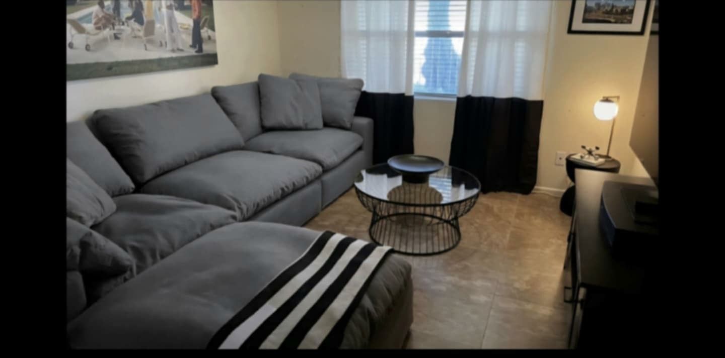 Gray Cloud Modular Sectional Couch Sofa With Ottoman