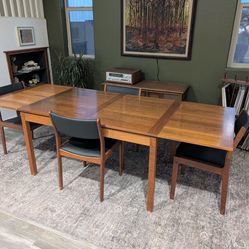 Ansager Mobler teak dining table and chairs