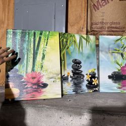 Three Piece Spa Theme Home Decor Paintings