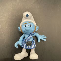 2011 Jakks Pacific The Smurfs Movie Gutsy Smurf 2.5" Figure Kilt Scottish Peyo