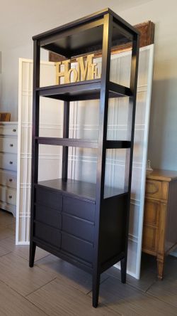 BEAUTIFUL SPOTLIGHT EBONY BOOKCASE BY CRATE& BARREL