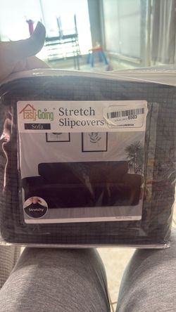 Easy-Going Stretch Sofa Slipcover Dark Gray