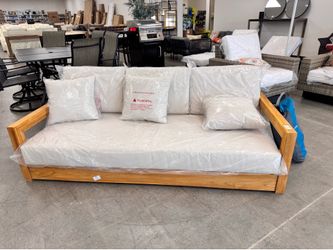 Melrose 76.55” teak outdoor sofa