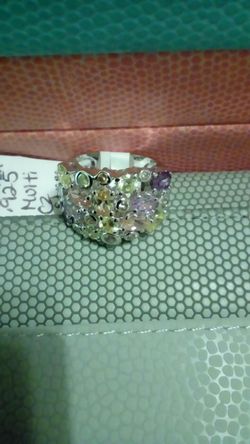 .925 Charles Winston multi cz stones ring.