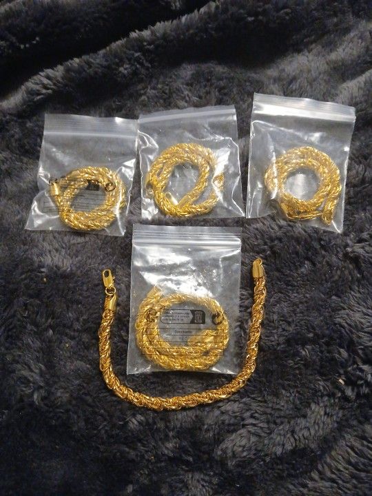 Gold plated bracelets