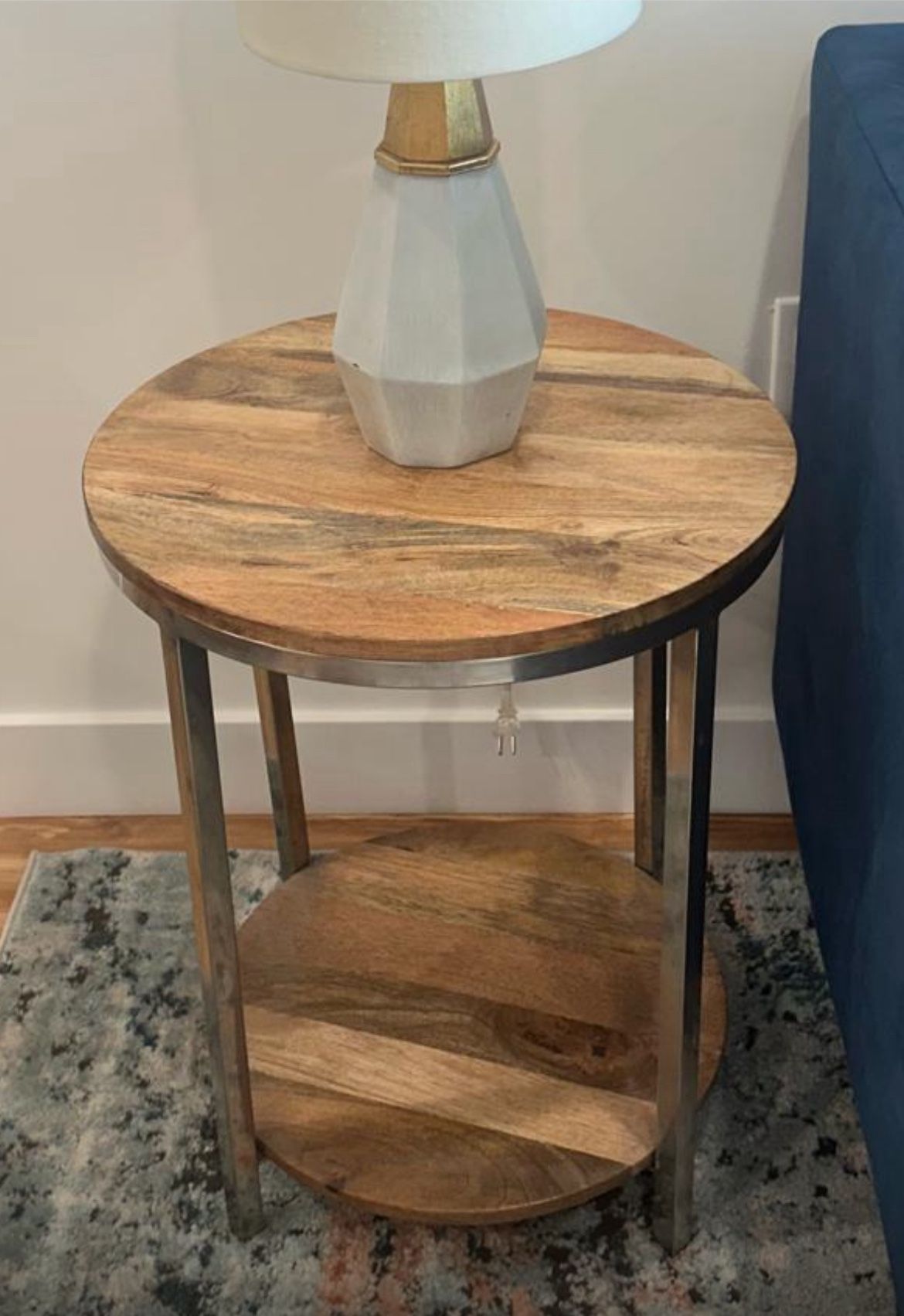 Round Wood End Table