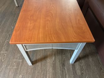 2 Wood Top Desk with Metal Frame