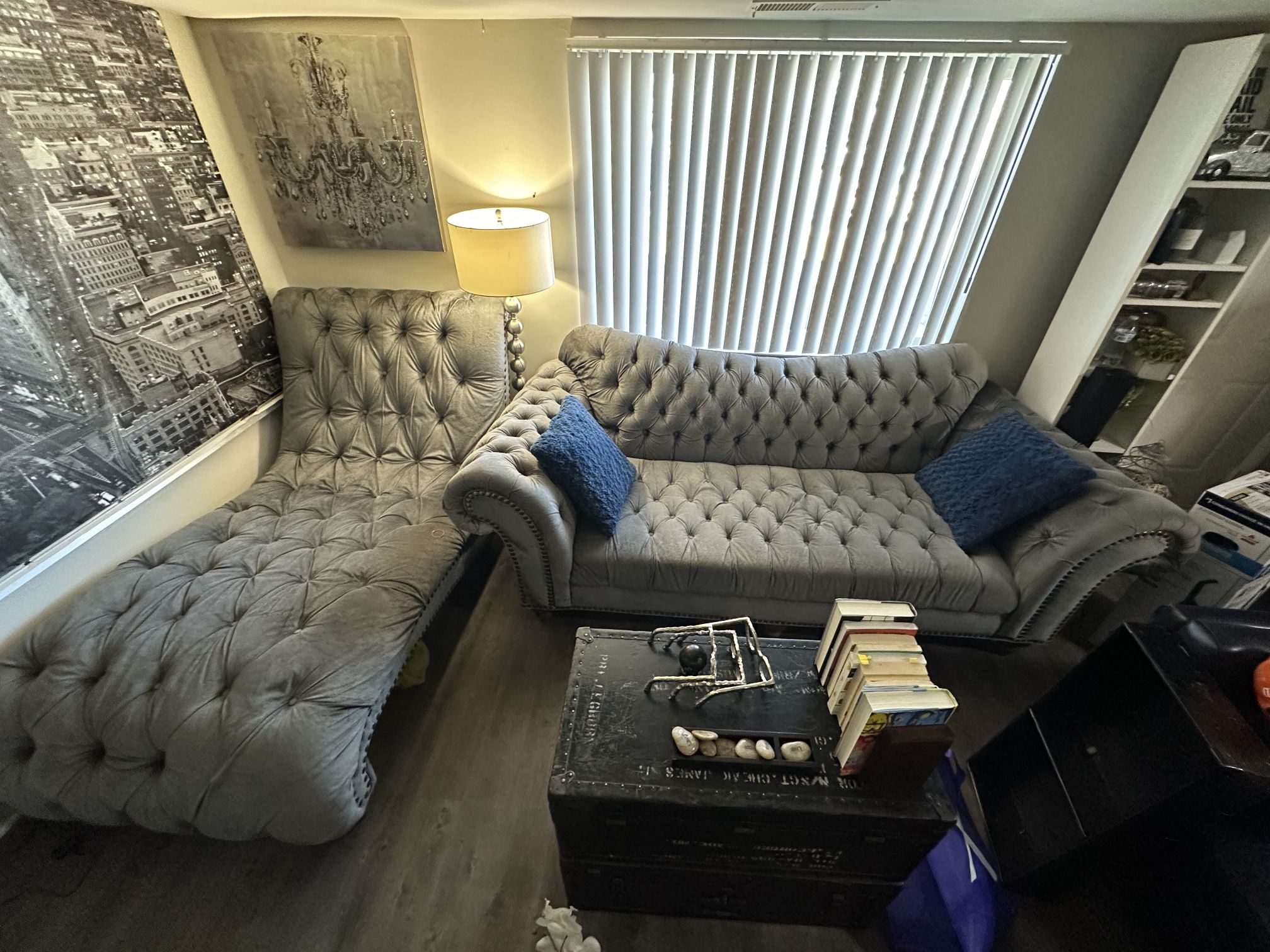 91’ Upholstered Sofa Gray