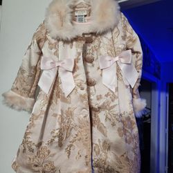 Baby 2T Pink And Rose Gold Dress And Jacket Set 