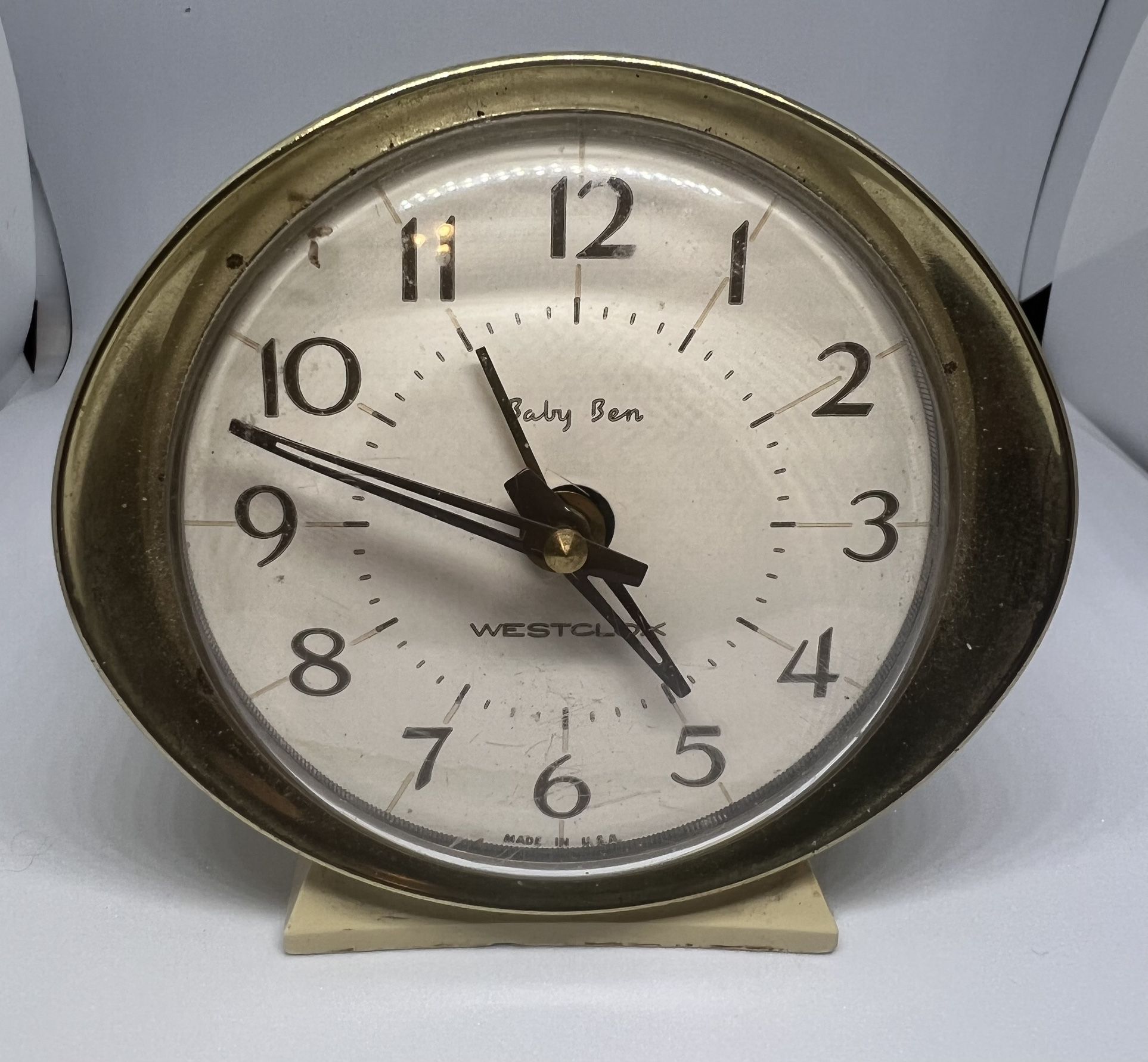 Westclox Baby Ben Vintage 1960s MCM #58056 Wind Up Alarm Clock SPACE AGE